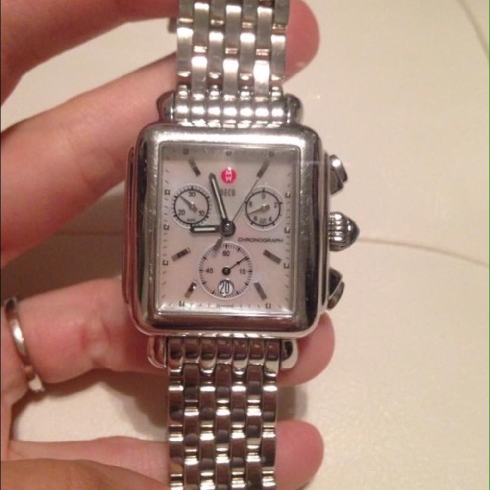 Michele Silver Chronograph Women's Watch